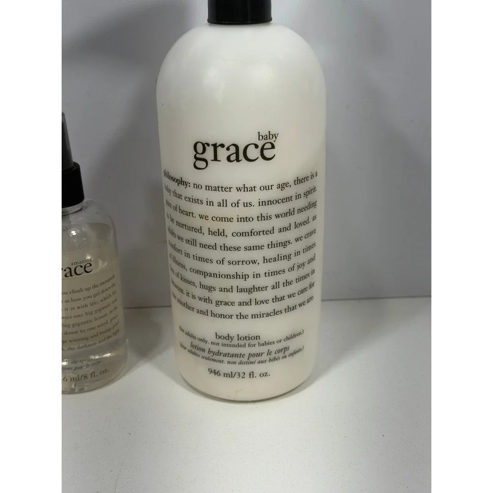 Philosophy Baby Grace Body Lotion 32oz & Amazing Grace Body Spritz 8oz Set